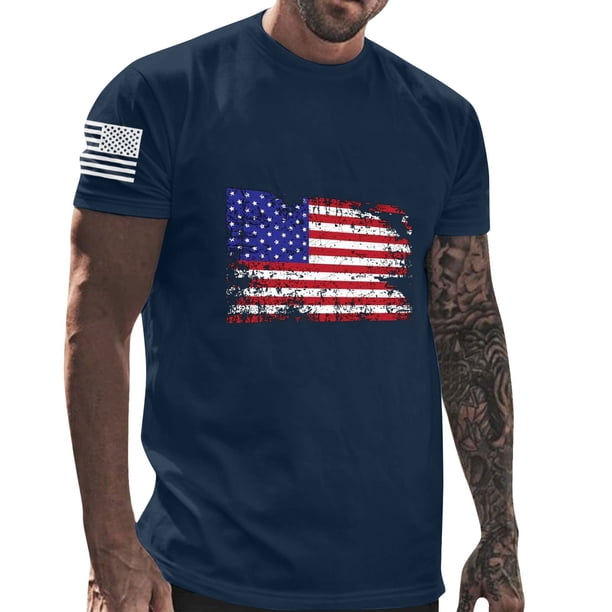 Mens Casual Pantalones Cortos Cuello Redondo Gradación Impresión Suéter Camiseta, Blusa Deportiva de Fitness para Hombres