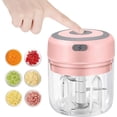 thumbnail image 1 of Picadora de ajo eléctrica, picadora de alimentos USB de 250 ml, mini picadora de verduras, picadora de ajo, picadora de cebolla, procesador de alimentos pequeño portátil para ajo, jengibre, chile y, 1 of 8