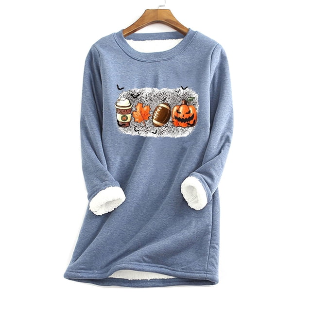 Chandail en Molleton Mode Décontractée pour Femmes Manches Longues Col Rond Blouses & Chemises Halloween Chandail en Molleton Col Rond en Solde