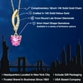 thumbnail image 2 of Gem Stone King 14K Yellow Gold Pink Mystic Topaz and Lab Grown Diamond Pendant Necklace for Women | 0.98 Cttw | Gemstone November Birthstone | Heart Shape 6MM | With 18 inch Chain, 2 of 6