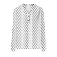 thumbnail image 5 of Besolor Women's Long Sleeve Shirts Trendy Polka Dots V Neck Button Tunic Tops Going out Dressy Blouses, 5 of 8