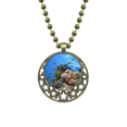 thumbnail image 1 of Ocean Fish Science Nature Picture Pendant Star Necklace Moon Chain Jewelry, 1 of 3