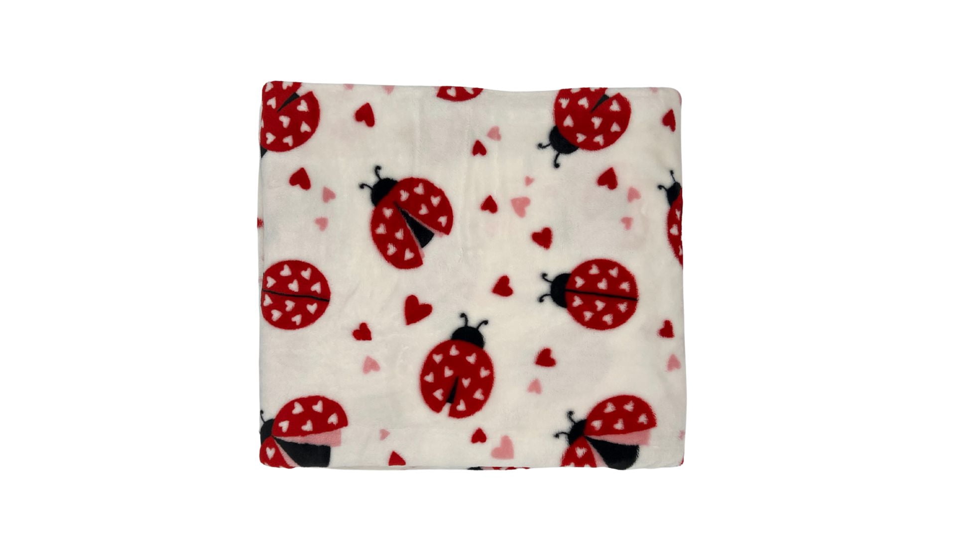 Crafted By Catherine Valentine's Day Plush Throw, Heart Ladybugs, Standard Size, All Ages