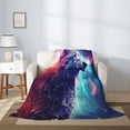 thumbnail image 2 of Rateoe Starry Multicolored Wolf Pattern Flannel Throw Blanket, Ultra-soft Blanket for Bed, Couch, Car, Hypoallergenic Anti-pilling blanket-40"x30"(Vertical), 2 of 6