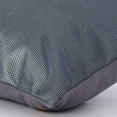 thumbnail image 2 of Pillow Cover, Grey Pillow Covers With Zipper 16x16 inch (40x40 cm), Faux Leather Cushion Cover&nbsp;For Sofa, Solid Color, Textured Leather, Metallic Leather - Behind The Leather Mesh, 2 of 3