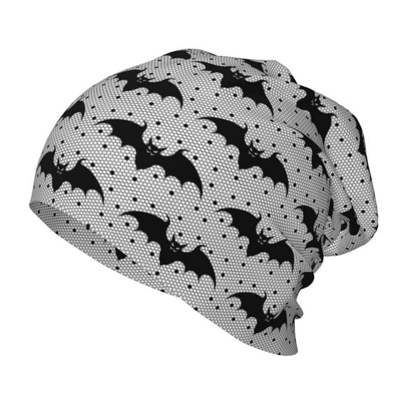 Pofeuu Bat Print Toddler Beanies for Boys Baby Warm Slouchy Skullcap Hats Toddler Beanie Knit Caps Hats for Kids