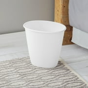 Sterilite Small Bathroom Trash Can, 1.5 Gallon Plastic Garbage Bucket Bin with No Lid, White