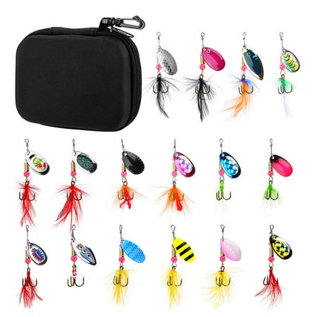 Compact Fishing Spoons Lures Treble Hook Set Casting Baits Metal Construction