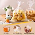 thumbnail image 4 of 100 bolsas de pan con refuerzo inferior con corbatas, bolsas de celofán impresas transparentes para pan casero o panadería, 4 of 4