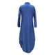 thumbnail image 3 of Gibobby Vestido casual de verano para mujer Bolsillo largo para mujer Camisa Botón Casual Vestido Manga Estampado sexy Vestido suelto para mujer(Azul,M), 3 of 5