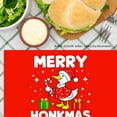 thumbnail image 3 of JOOCAR Merry Honkmas Duck Christmas Holiday Design Linen Table Mats Set of 4 for Home Kitchen Table Decor 12x18 inch, 3 of 5