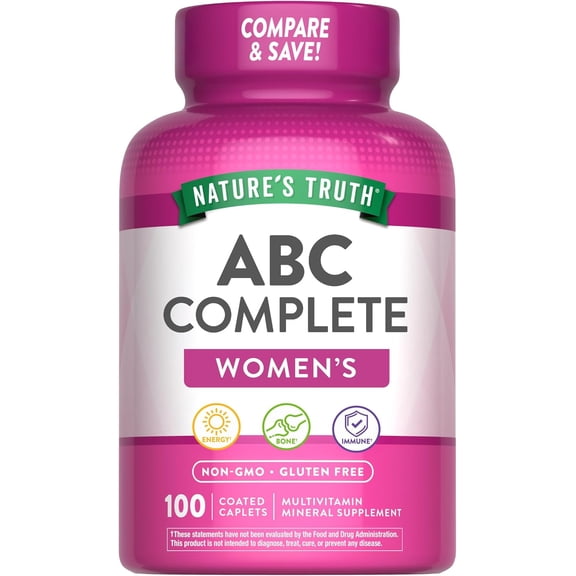 Multivitamin For Women | 100 Caplets | Non-GMO & Gluten Free Supplement | by Nature's Truth