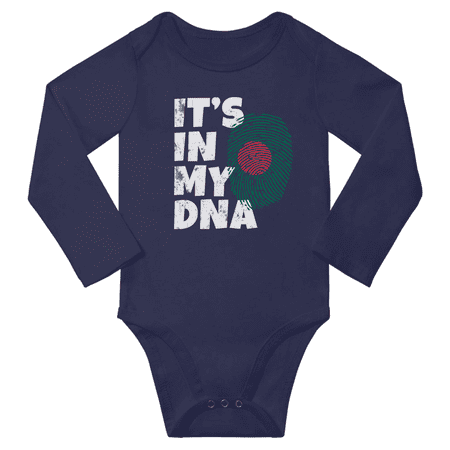 

It s In My Bangladeshi DNA Baby Long Sleeve Bodysuit (Navy 6 Months)