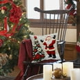 thumbnail image 5 of Christmas Pillow Covers 18x18 Set of 4 Santa Snowman Snowflake Farmhouse Christmas Decorations Let It Snow Winter Holiday Pillows Decorative Throw Cushion Case for Sofa, 5 of 6