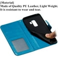 thumbnail image 3 of Mandala Case for Samsung Galaxy S9, Premium Leather Flip Wallet Card Slots Magnetic Stand Protective Cover Ultra Slim Case with Lanyard, Embossed Flip Cover-Blue, 3 of 16
