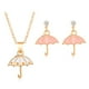 thumbnail image 3 of Estilo Natural mujer chica paraguas forma colgante collar cadena pendientes conjunto joyería regalo, 3 of 6