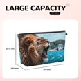 thumbnail image 4 of Toiletry Bag, Ice Blue Coastal Lion Leather Waterproof Travel Makeup Cosmetic Bag Organizer, Large Capacity Toiletry Bag for Travel Size Toiletries, Skin Care Bag for Women, 4 of 8