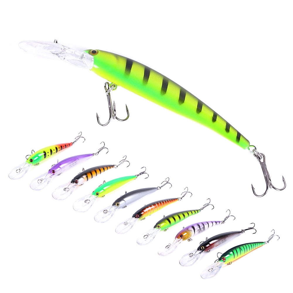 HENGJIA Fishing Lures Large Hard Bait Minnow VIB Lure with Treble Hook Life-Like Swimbait Fishing Bait Popper Crankbait Sinking Lure for Bass Trout Walleye Redfish