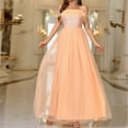 thumbnail image 2 of Nmnitkp Dresses for Women Beautiful and Bright Women's Round Neck Ruffles Sleeves Pleated Loose Lace High Low Plus Size Formal Wedding Guest Dresses, 2 of 8
