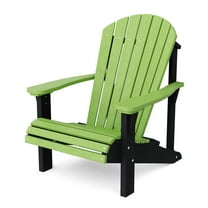 Wildridge Heritage Sunrise Adirondack Chair, Lime Green and Black, Outdoor Weather Resistant Poly Patio Furniture