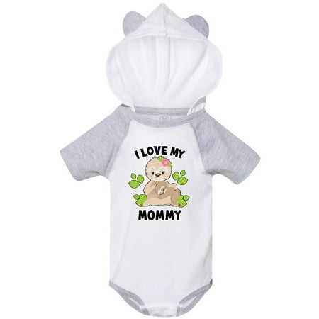 

Inktastic Cute Sloth I Love My Mommy with Green Leaves Gift Baby Boy or Baby Girl Bodysuit