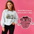 thumbnail image 6 of Womens Classic Plaid Fake Collar Detachable Dickey Collar Half Shirts Blouse False Collar Top for Women Outfits, 6 of 6