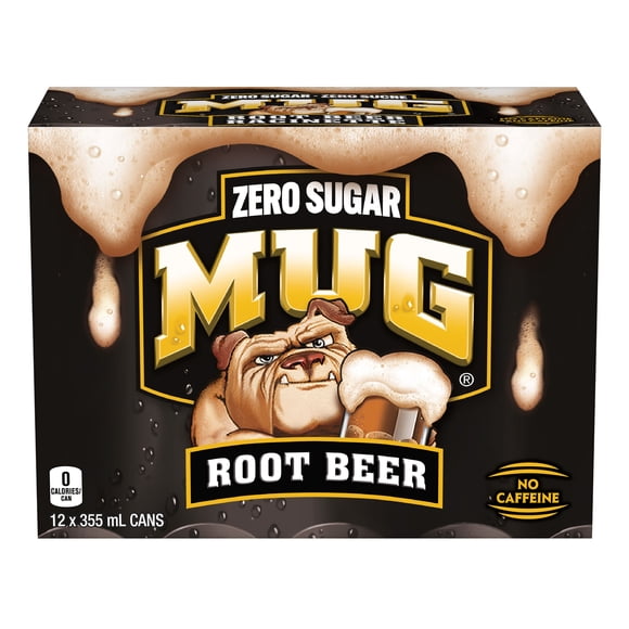 Boissons gazeuses Racinette Mug Zéro sucre 12 x 355 ml Cannettes