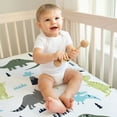 thumbnail image 3 of Sweet Jojo Designs Mod Dinosaur Blue and Green Fitted Crib Sheets 2 Piece Set, 3 of 6