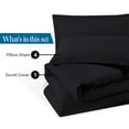 thumbnail image 7 of 300 Thread Count 100% Egyptian Cotton 5 Piece Duvet Set with Zipper Closure & Corner Queen/Full 5 Pc Duvet Set Color Black Solid, 7 of 7