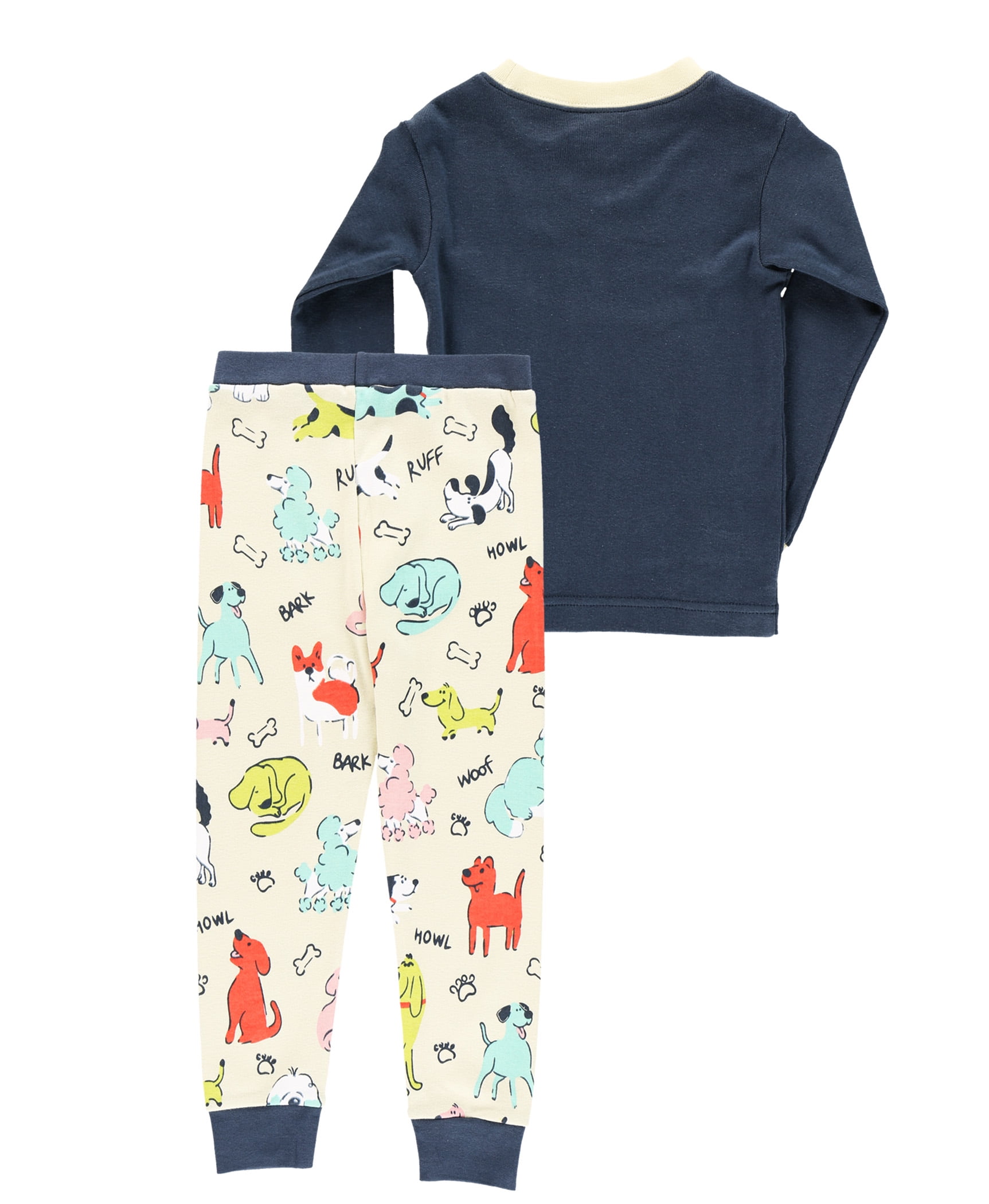 LazyOne Warm Long Sleeve PJ Sets for Girls and Boys Ruff Night