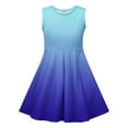 thumbnail image 3 of Sleeveless Dresses for Big Girls Size 3-14 Teens Kids Trendy Gradient Printed Crewneck Pullover A-Line Dance Midi Dress 2025, 3 of 5