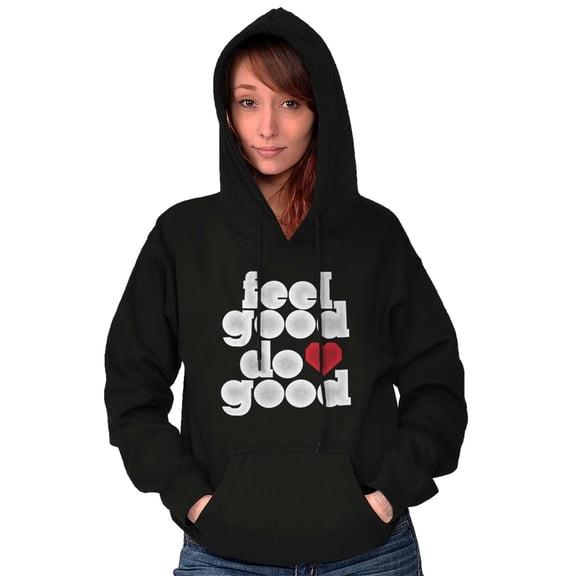 Feel Do Good Heart Inspiring Saying Women Plus Size Graphic Pullover Hoodie Brisco Brands 2X