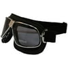 Nannini Cruiser Leather Anti-Fog Goggles (Black Frame/Grey Lens)