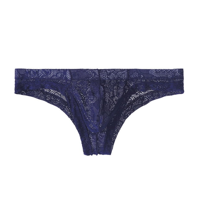 Men's Underwear - Sheer Lace Low Rise Briefs for Daily Wear Breathable Soft Fabric with Comfortable Stretch Fit Seamless Comfort Design at Home and Outings