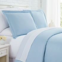 Southshore Fine Living, Inc. 300 Thread-Count, Single-Ply, Long Staple Cotton Sateen Duvet Cover Set, Full/Queen, Ballard Blue