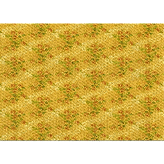 Ahgly Company Indoor Rectangle Patterned Deep Yellow Area Rugs, 2' x 5'