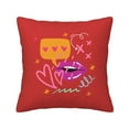 thumbnail image 1 of Square Throw Pillow Covers with Core, Heart Lips Love Symbol Red Pillows for Sofa Beds, 18"x18", 1 of 9