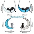 thumbnail image 2 of PULLIMORE Sleeping Black Cat on Moon Stained Glass Windows Hangings,Cat Memorial Gifts,Cat Lovers for Black Cat Halloween Decor (Type-A), 2 of 10