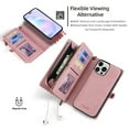 thumbnail image 4 of for iPhone 14 Pro Max Wallet Case, Durable PU Leather 2-in-1 Detachable Magnetic Flip Phone Case for iPhone 14 Pro Max Case Wallet with Card Holder Slots Zipper Pouch for Women Men,Pink, 4 of 6
