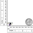 thumbnail image 3 of 10K Yellow Gold and 925 Silver Purple Amethyst and Black Sapphire and White Lab Grown Diamond Accent Engagement Ring for Women (1.19 Cttw, Gemstone February Birthstone, Round 5MM, Size 7), 3 of 4