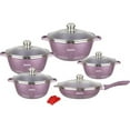 thumbnail image 3 of Dessini - Die-Cast Granite Non-Stick Cooking Pot Set 12 PCS - (Maroon), 3 of 5