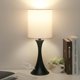 thumbnail image 1 of Lámpara de mesa con  táctil de 3 vías, lámpara de mesita de noche regulable con base de metal, moderna lámpara de mesita de noche elegante con pantalla gris, lámpara de mesa auxiliar simple, 1 of 10