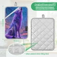 thumbnail image 3 of 2Pack Heat-Resistant Quilted Cotton Potholders - Stylish Kitchen Grips for Hot Pots & Pans Ovens Purple and Pink Wolf, 3 of 7