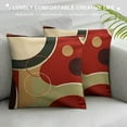 thumbnail image 3 of WERPE  Cranberry red tan Black Geometric Circle Decorative Throw Pillow Case,Home Decoration Pillowcase Zippered Pillow Covers Cushion Cover for Book Lover Worm Sofa Couch, 3 of 5