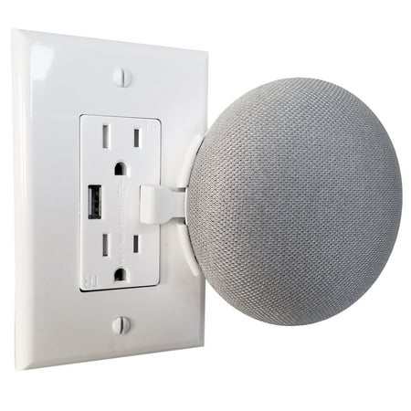 A310 Faceplates - The USB Outlet Faceplate Mount For Google Home Mini - WHITE