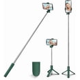 thumbnail image 1 of KOMI Selfie Stick Tripod, Stable Tripod Stand with Detachable Wireless Remote Control, Compatible with iPhone 15 Pro Max/15 Plus/14/13, Samsung, LG, Google Smartphones (Green), 1 of 5