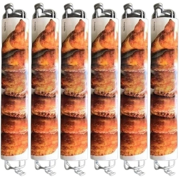 6 Pack Clamping Wing Rails for Grilling Chicken Wings, Wing Rails for Chicken Wings Flat Chicken Wing BBQ Fork Chicken Wing Rails for Grill, BBQ Grilling Tool Set Outdoor Picnic Camping Barbecue