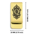 thumbnail image 2 of Stainless Steel Alphabet Letter Q initial Classic Slim Money Clip Credit Card Holder, 2 of 2