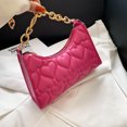 thumbnail image 4 of Bolsa de mano con relieve de amor Cartera de hombro con Ehuebsd cadena de cuero PU con textura de moda con cremallera para las axilas 2022, 4 of 9