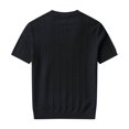 thumbnail image 4 of FOPSUFGWFO Men's T-Shirts Short Sleeve Knit Casual Tops Solid Color Soft Loose Fit Pullover Crew Neck Blouses For Work Gym L, 4 of 5